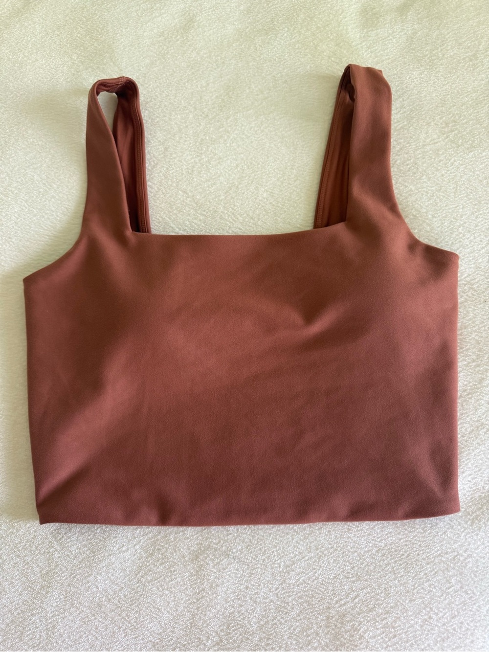 YPB A&F Square-Neck Cropped Tank Top in Rust Brown